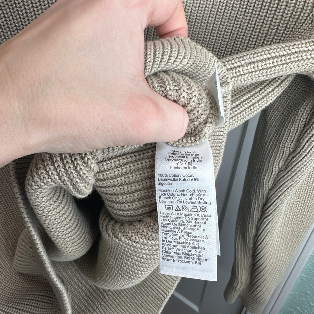 Cotton Shaker Stitch Johnny-Collar Sweater Polo Small Mens 100% cotton - Picture 4 of 6